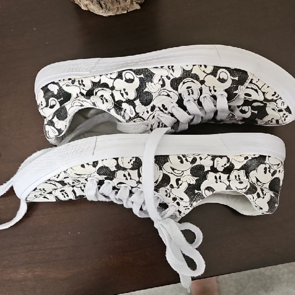 Disney Women's Sneakers - Black and White Mickey Mouse - Picture 6 of 7